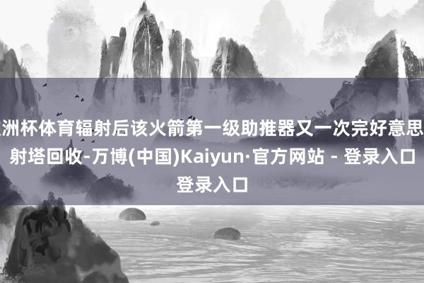 欧洲杯体育辐射后该火箭第一级助推器又一次完好意思辐射塔回收-万博(中国)Kaiyun·官方网站 - 登录入口