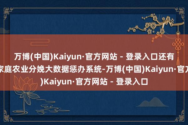 万博(中国)Kaiyun·官方网站 - 登录入口还有中国自主拓荒的家庭农业分娩大数据惩办系统-万博(中国)Kaiyun·官方网站 - 登录入口