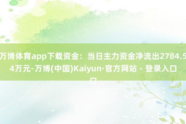 万博体育app下载资金：当日主力资金净流出2784.54万元-万博(中国)Kaiyun·官方网站 - 登录入口