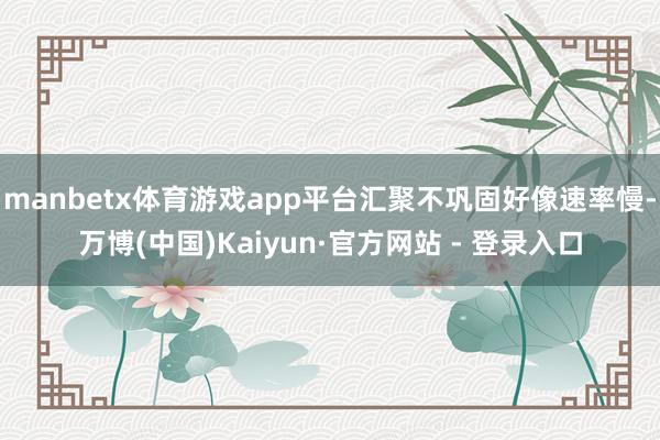 manbetx体育游戏app平台汇聚不巩固好像速率慢-万博(中国)Kaiyun·官方网站 - 登录入口