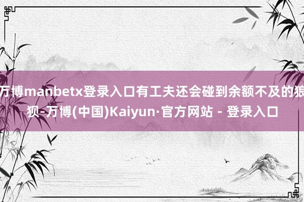 万博manbetx登录入口有工夫还会碰到余额不及的狼狈-万博(中国)Kaiyun·官方网站 - 登录入口